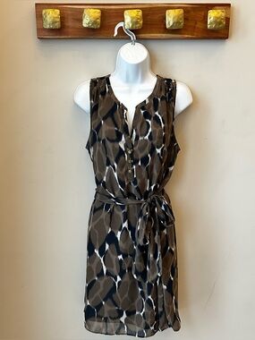 Banana Republic Ikat Print Tie Waist Dress | Sleeveless V Neck mini | Boho Chic